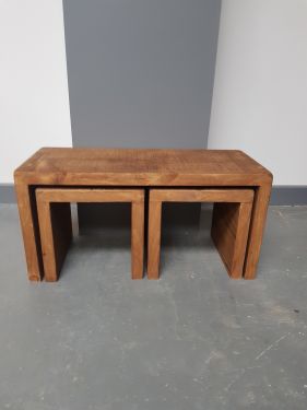 Click Here To Enlarge This Photo Of Rustic Nest of Three Tables