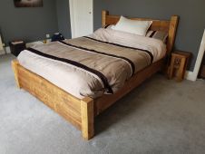 Rustic Pine Plank Bed