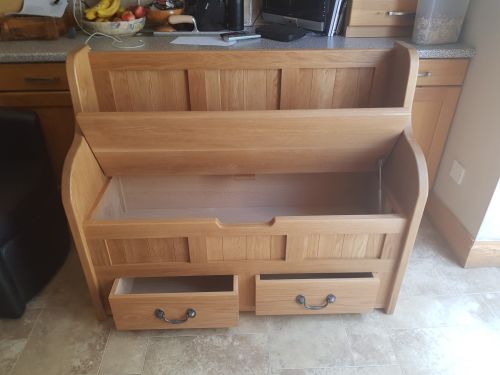 Click Here To Enlarge This Photo Of Wentworth Oak Monks Bench with Drawers