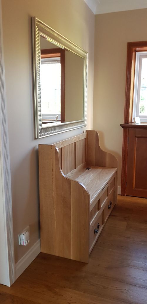 Click Here To Enlarge This Photo Of Wentworth Oak Monks Bench with Drawers