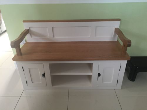 Click Here To Enlarge This Photo Of Window Seat With Oak Arms and Doors