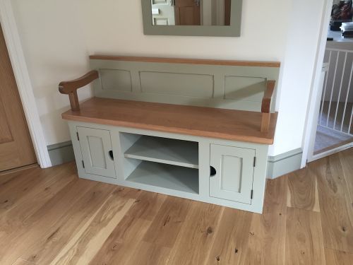 Click Here To Enlarge This Photo Of Window Seat With Oak Arms and Doors