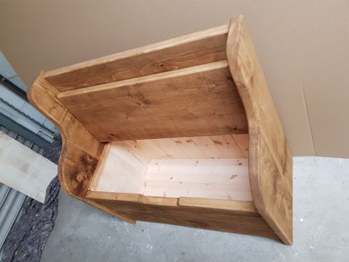 Click Here To Enlarge This Photo Of Rustic Plank  Monks Bench with Storage