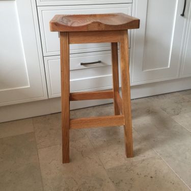 Click Here To Enlarge This Photo Of Wentworth Oak Bar Stool with Shaped Top