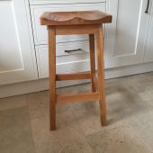 Wentworth Oak Bar Stool with Shaped Top