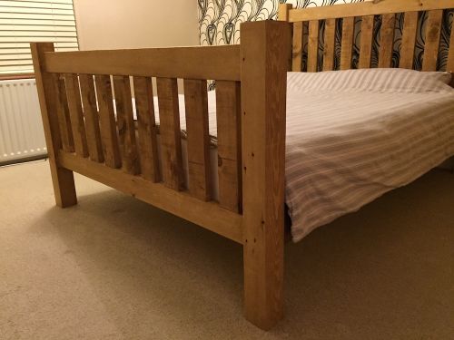 Click Here To Enlarge This Photo Of Rustic Pine Slat Bed
