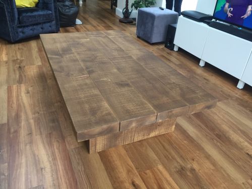 Click Here To Enlarge This Photo Of Rustic Chunky Plank Coffee Table