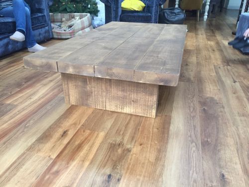 Click Here To Enlarge This Photo Of Rustic Chunky Plank Coffee Table