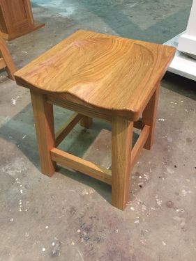 Click Here To Enlarge This Photo Of Wentworth Oak Dining Stool with Shaped Top