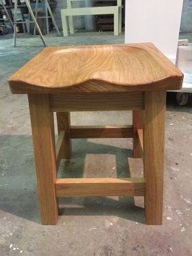 Click Here To Enlarge This Photo Of Wentworth Oak Dining Stool with Shaped Top