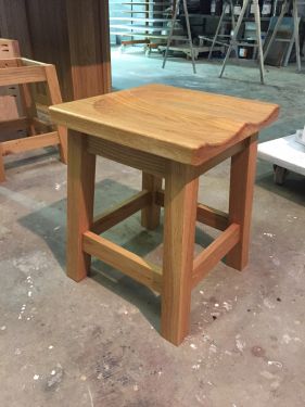 Click Here To Enlarge This Photo Of Wentworth Oak Dining Stool with Shaped Top